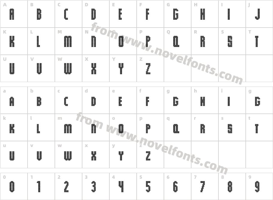 CT Headston Pixel Bold Extra CondCharacter Map