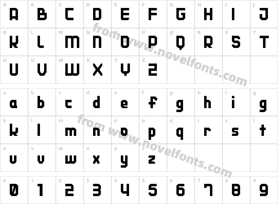 CT Noctagon Bold CondensedCharacter Map