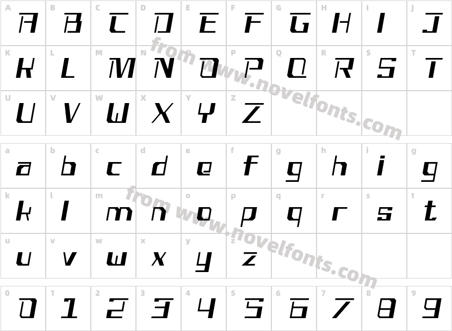 CT Notilien ObliqueCharacter Map