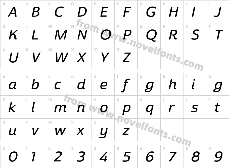 Cabrito Sans Ext Demi ItalCharacter Map