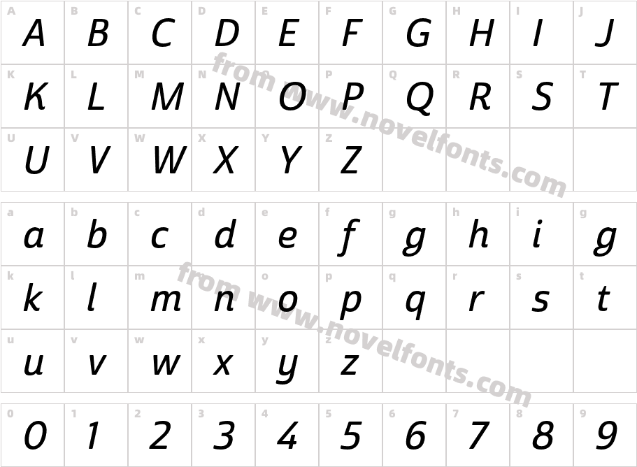 Cabrito Sans Norm Demi ItalCharacter Map