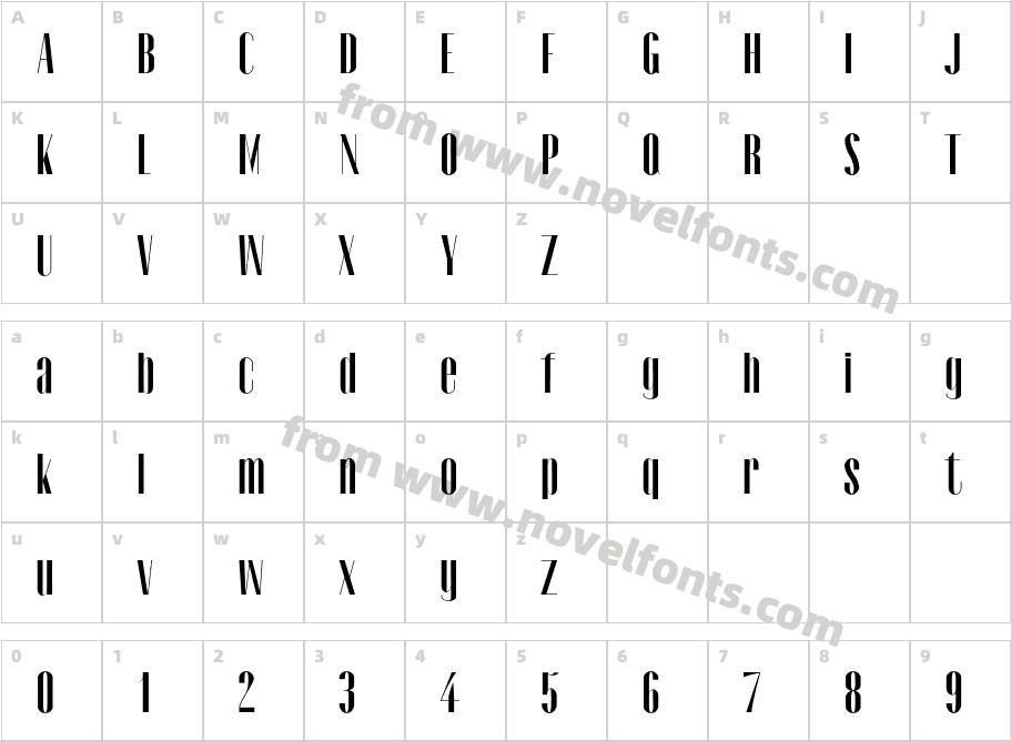 Cador BoldCharacter Map