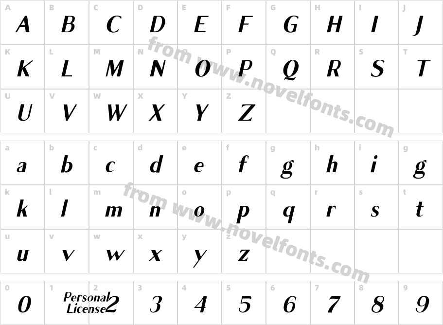 Cagile ItalicCharacter Map