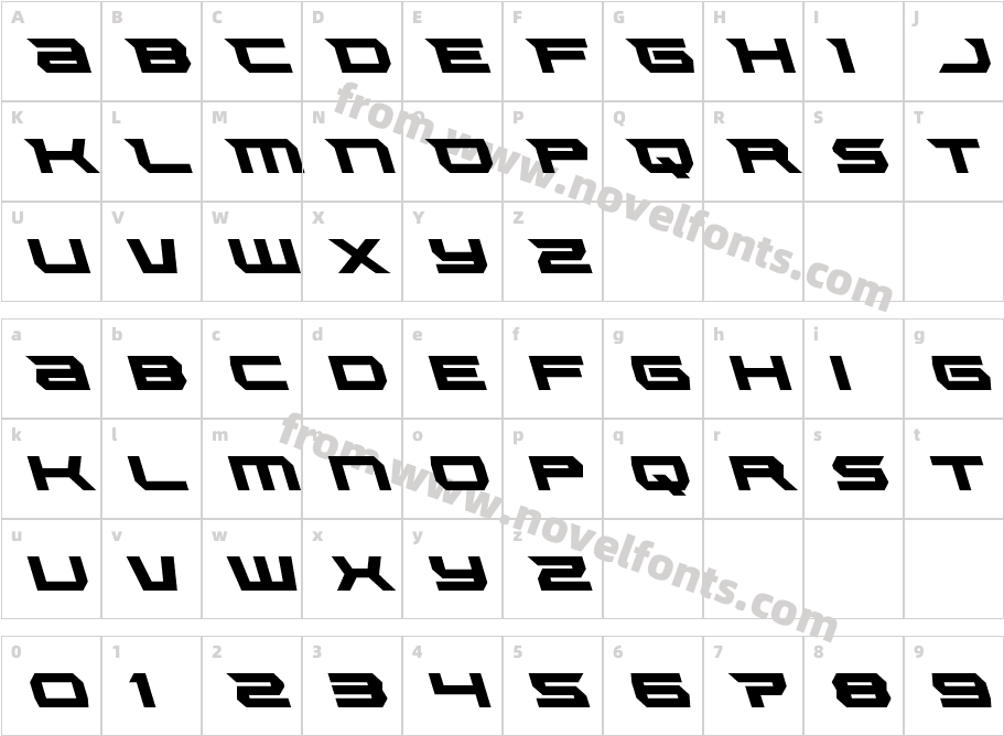 Lethal Force LeftalicCharacter Map