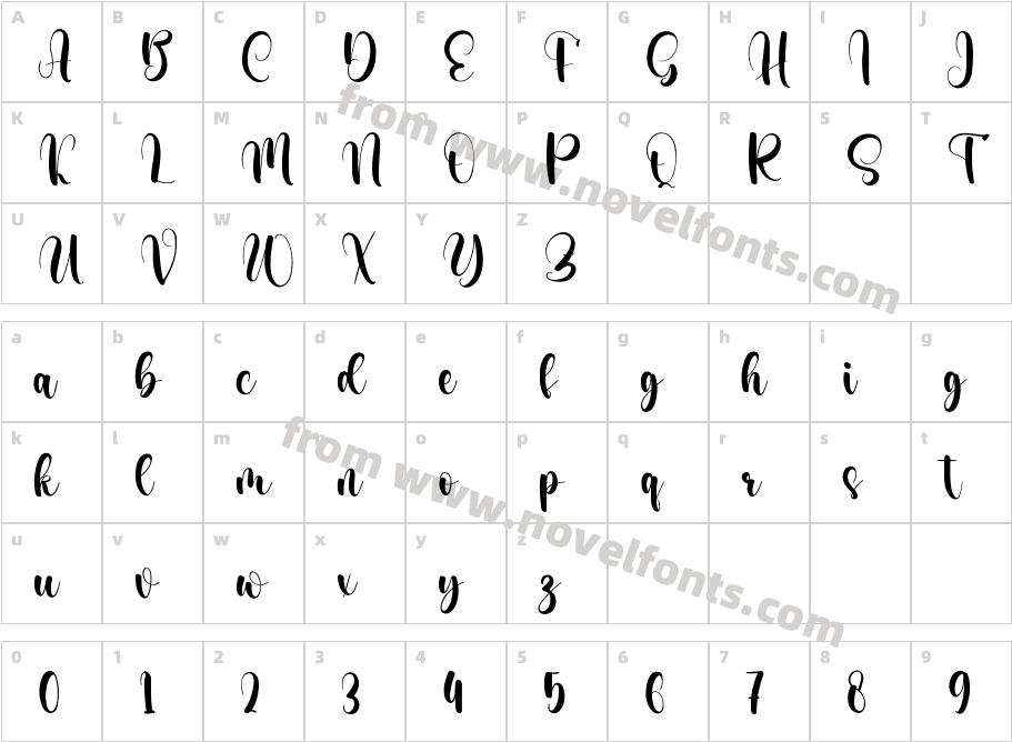 Caldron RegularCharacter Map