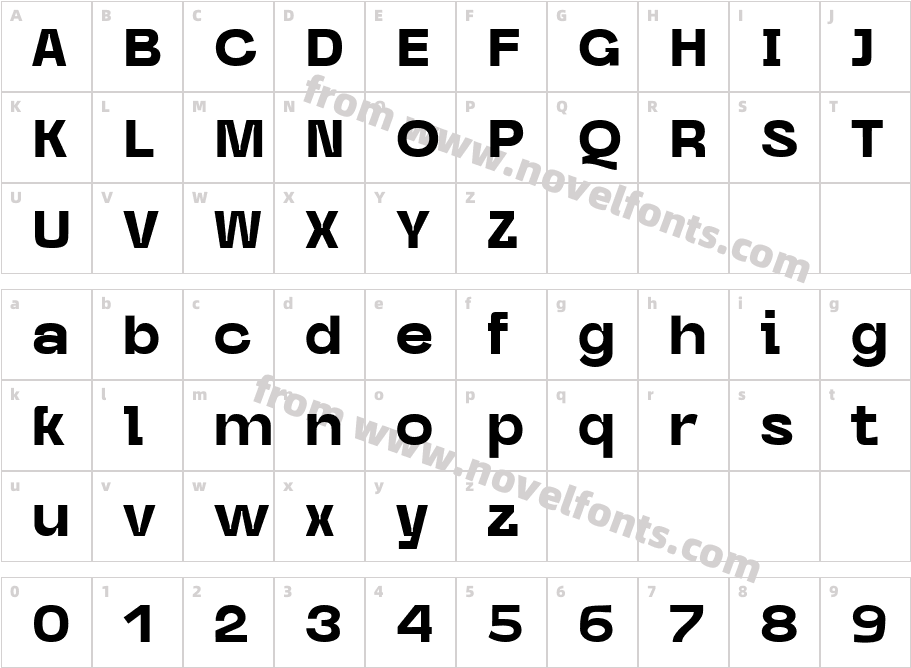 Caleb Grotesk Extra BoldCharacter Map