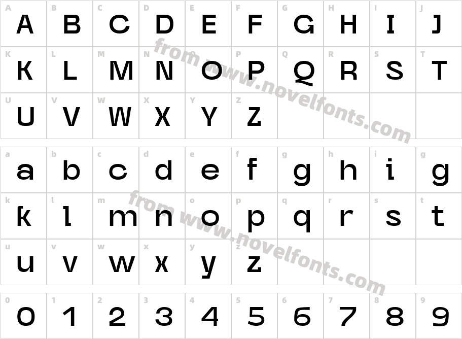 Caleb Grotesk SemiboldCharacter Map