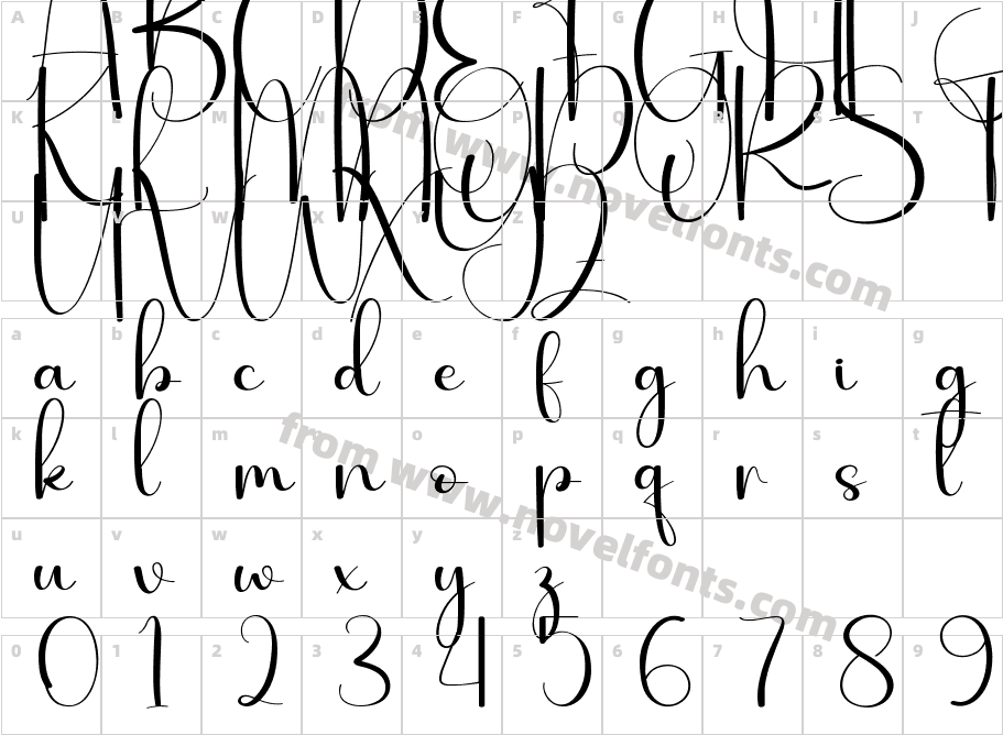 Calligraphy RegularCharacter Map