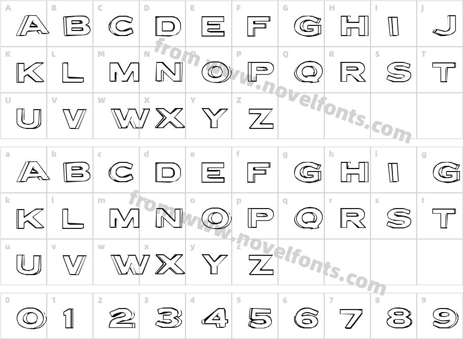 Letter Set BCharacter Map