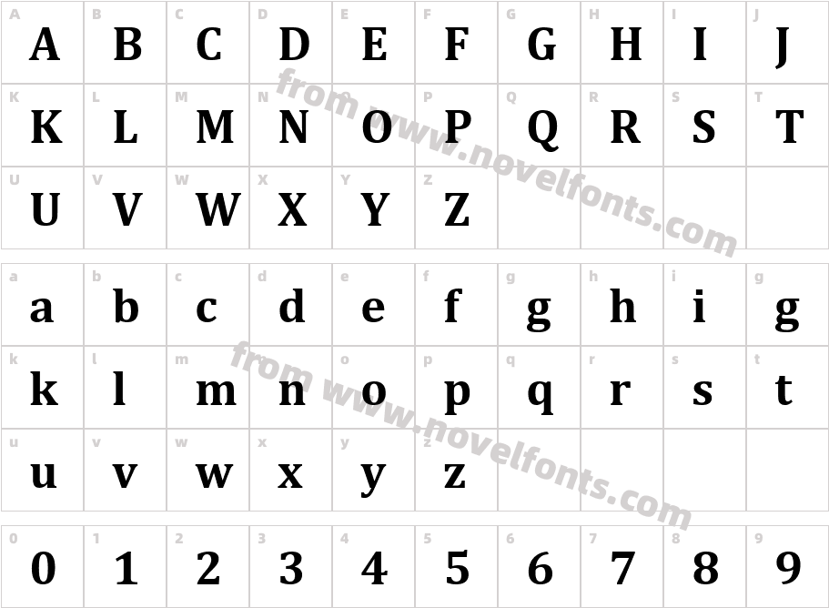 Cambria W02 BoldCharacter Map