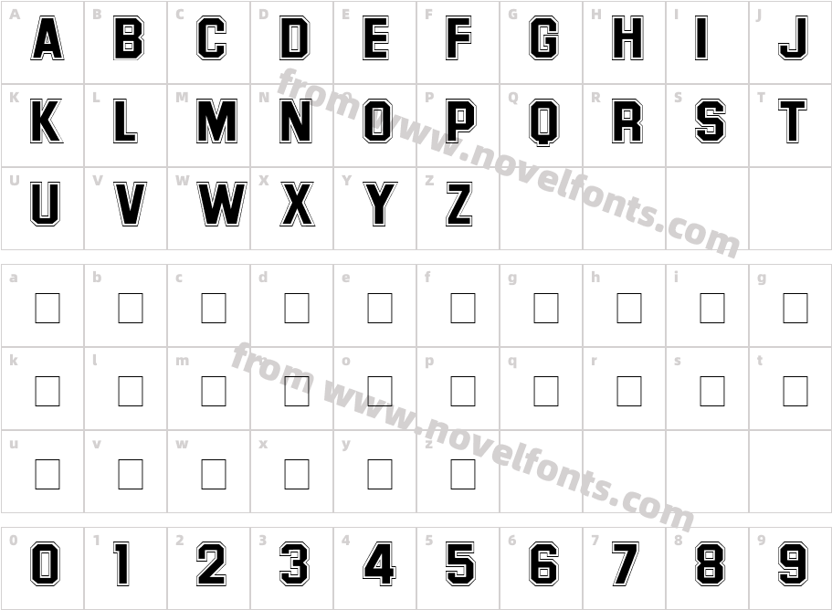 Letter Sweater SansOutline SSiCharacter Map