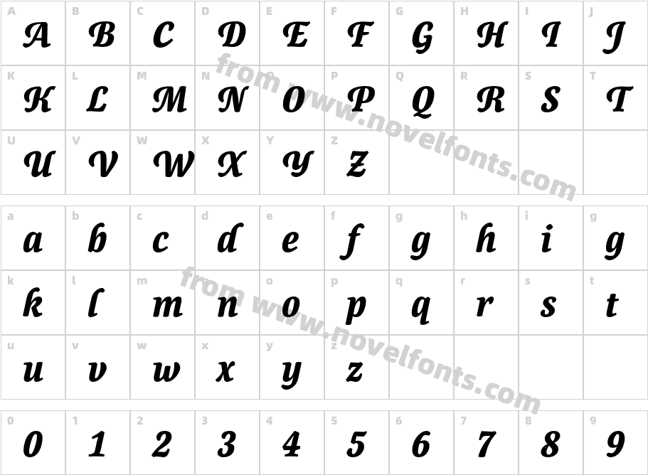 Canciller BoldCharacter Map