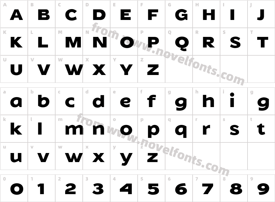 Candice Bold ExpandedCharacter Map
