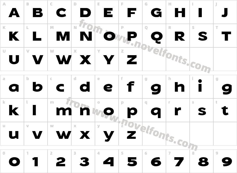 Candice Bold ExpandedCharacter Map