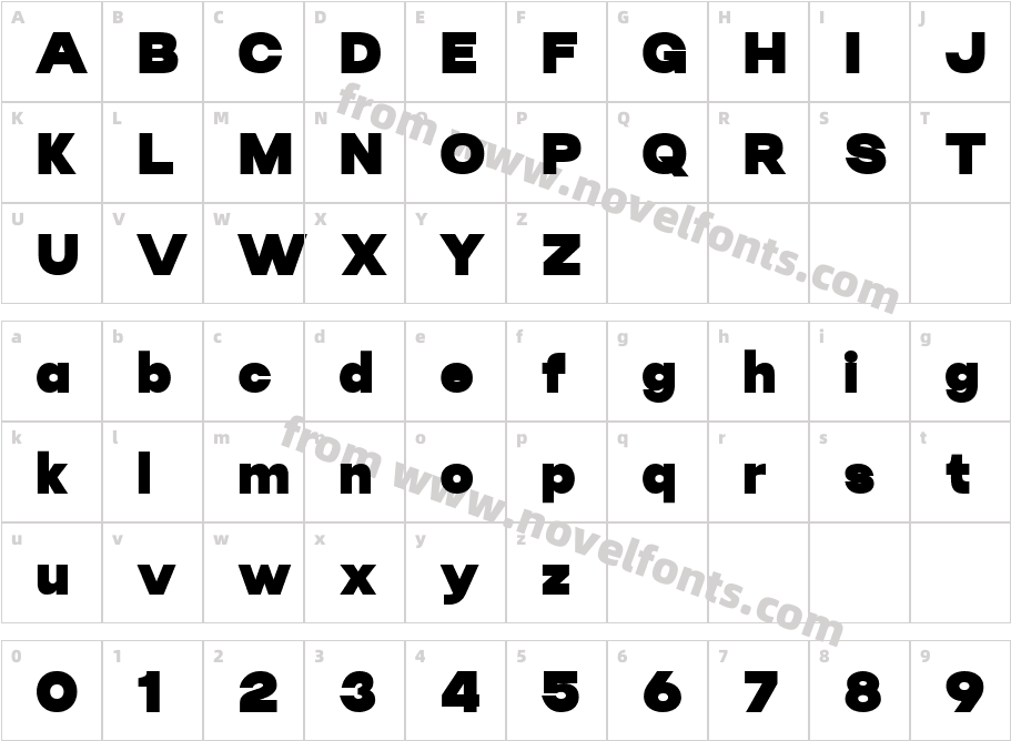 Candu BoldCharacter Map