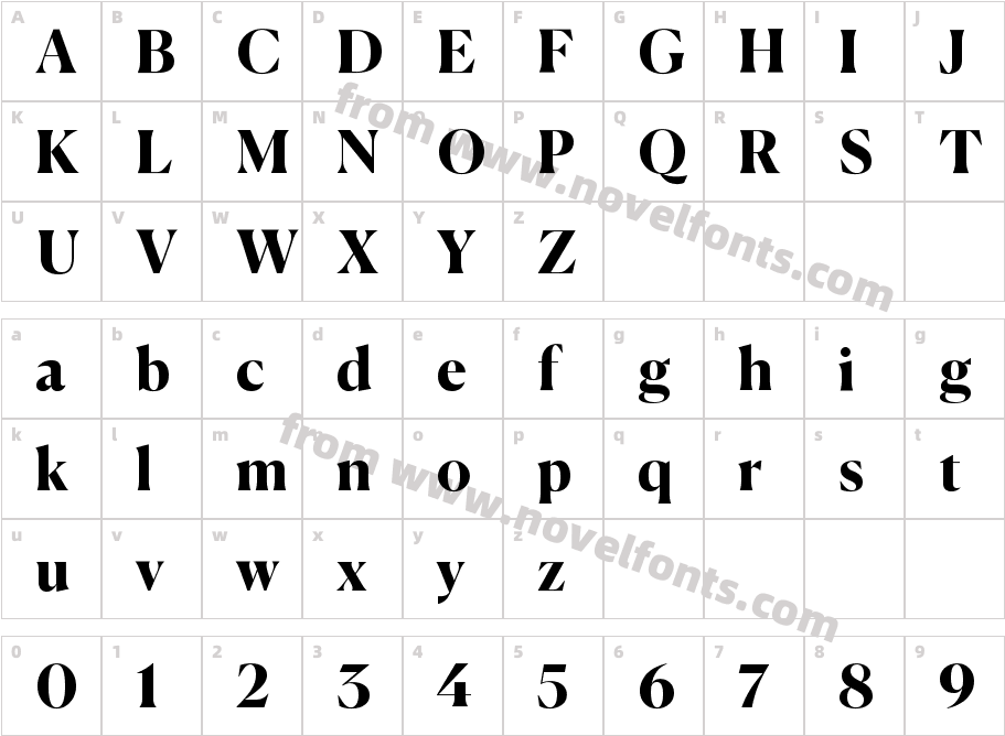 Canela BoldCharacter Map