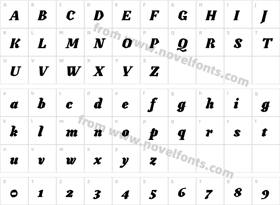 Canilari Pro Heavy ItCharacter Map