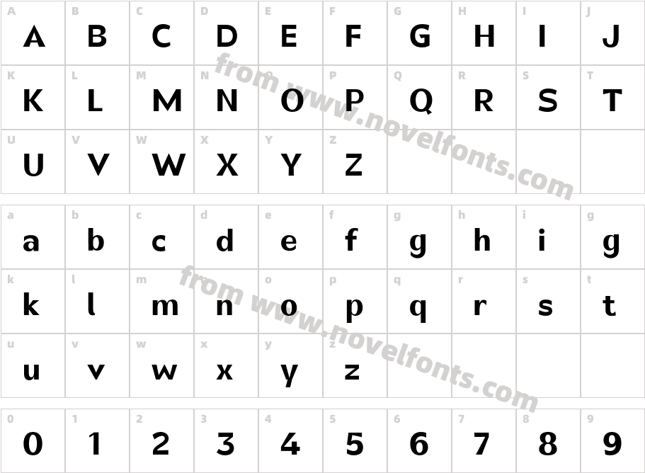 Canosa BoldCharacter Map