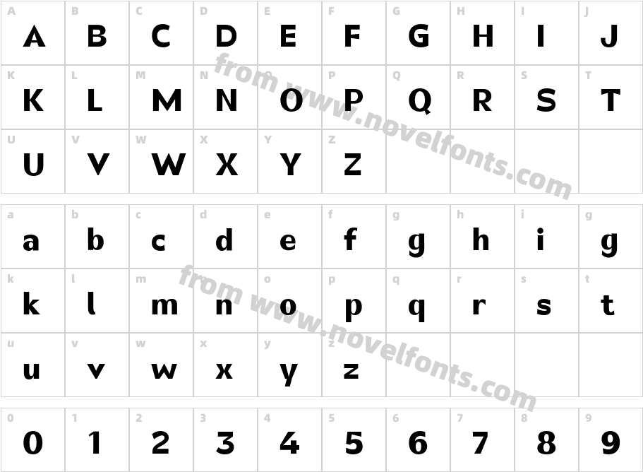 Canosa Extra BoldCharacter Map