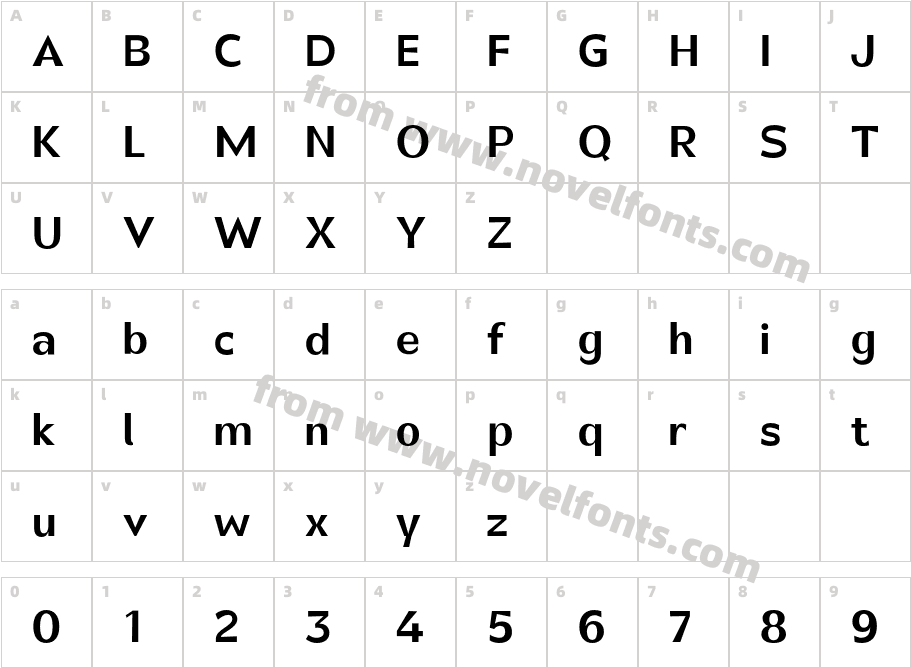 Canosa SemiboldCharacter Map