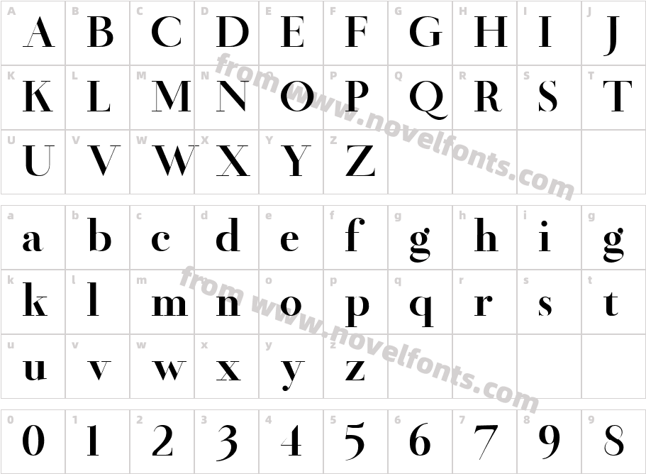 Cantiqe RegularCharacter Map