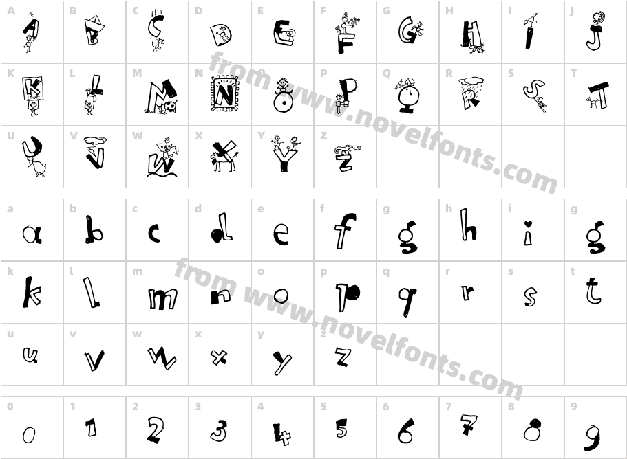 Letterine TeatroCharacter Map