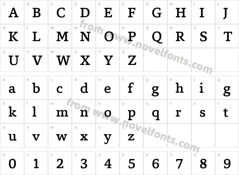 Capita W05 MediumCharacter Map