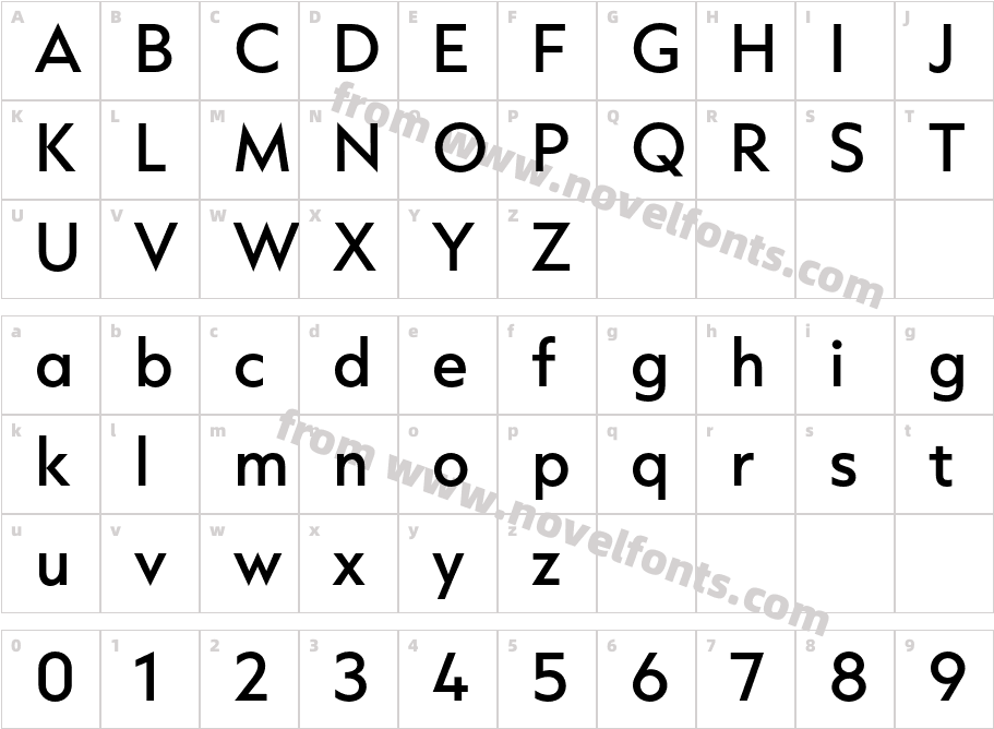 Capitana MediumCharacter Map