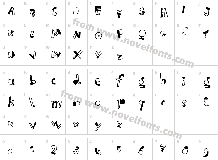 Letterine-EsagerateCharacter Map