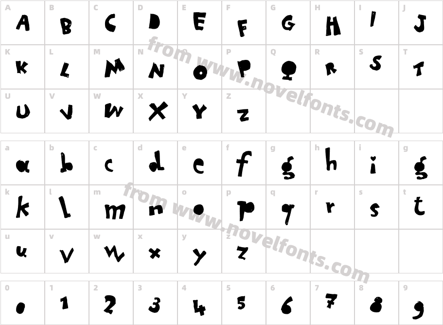 Letterine-EsagerateBlackCharacter Map