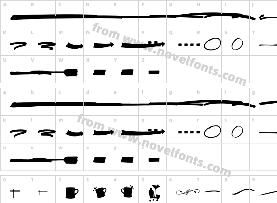 Captain Casual UnderlinesCharacter Map