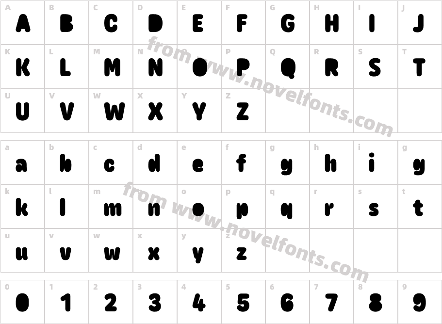 Caraque Black SolidCharacter Map