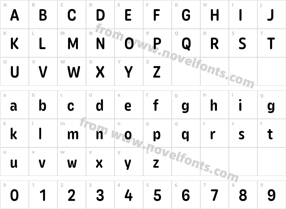 Caraque Medium SolidCharacter Map