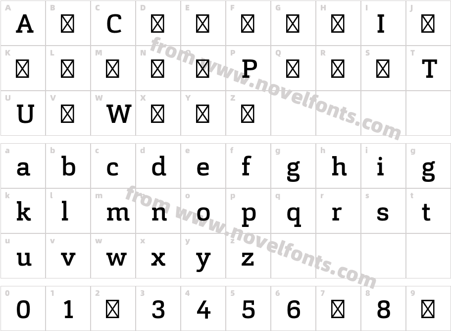 Cargan MediumCharacter Map