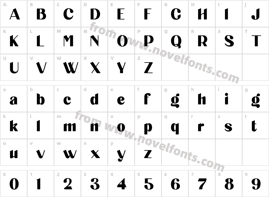 Cargiona Extra BoldCharacter Map