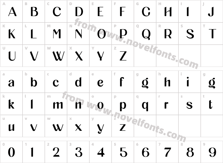 Cargiona MediumCharacter Map