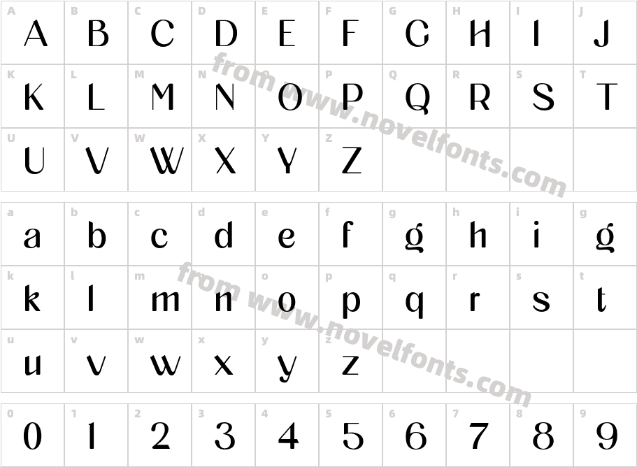 Cargiona RegularCharacter Map