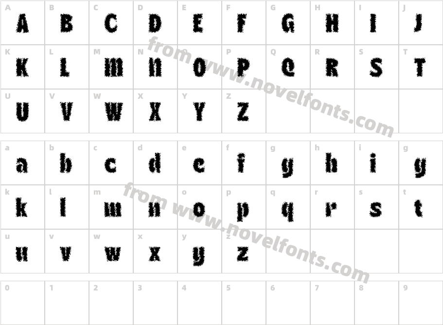 Carlone Unfocus Demo RegularCharacter Map