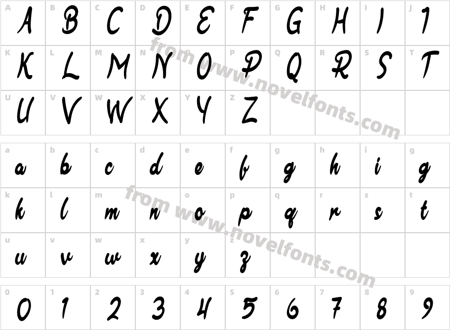Carnation RegularCharacter Map