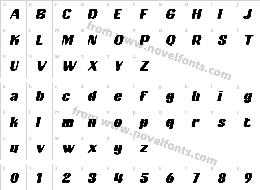 Casile ItalicCharacter Map