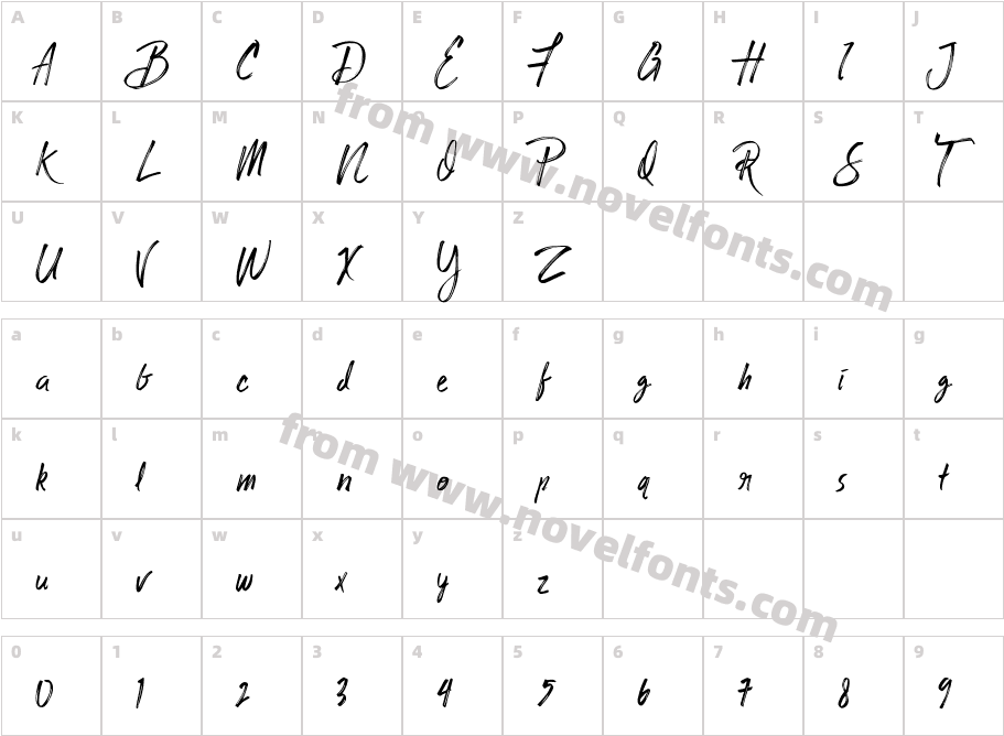 Casual Brush RegularCharacter Map