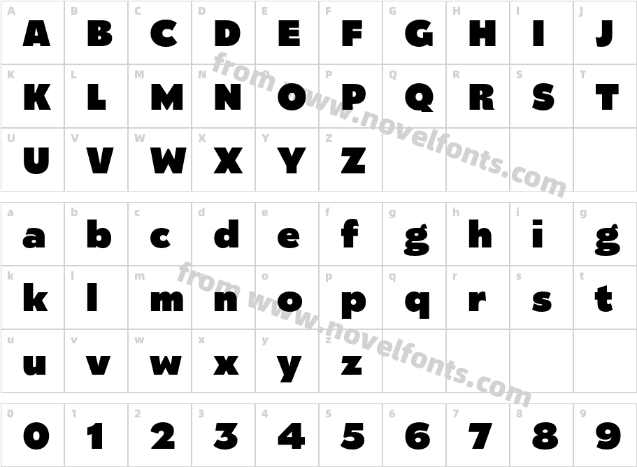 Catalpa ExtraboldCharacter Map