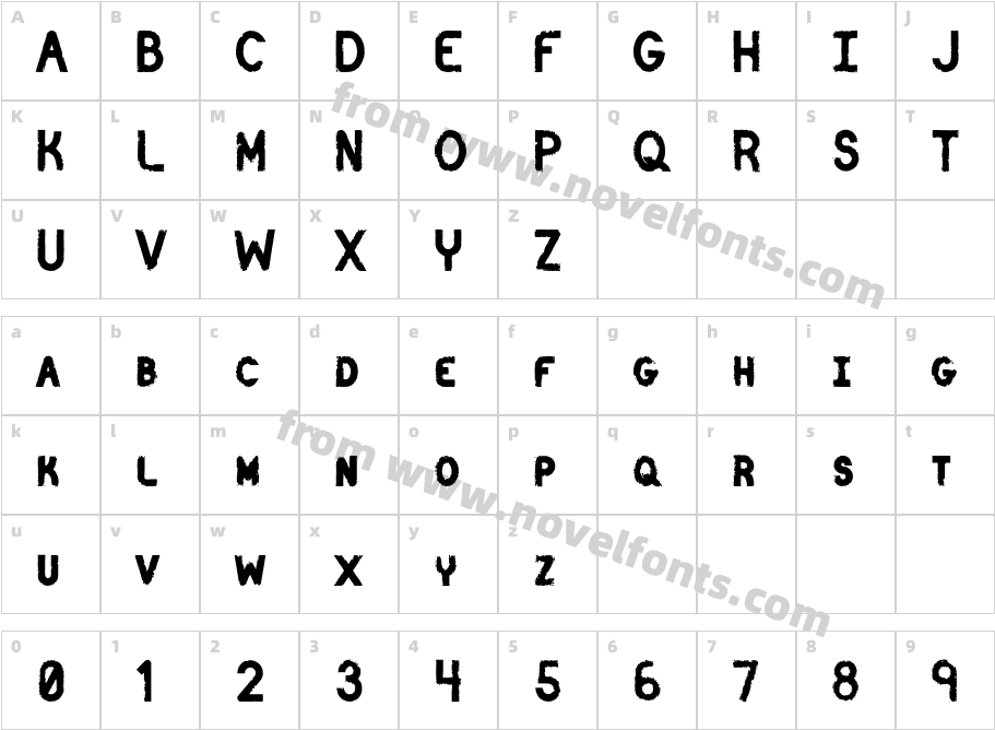Catenary StampCharacter Map