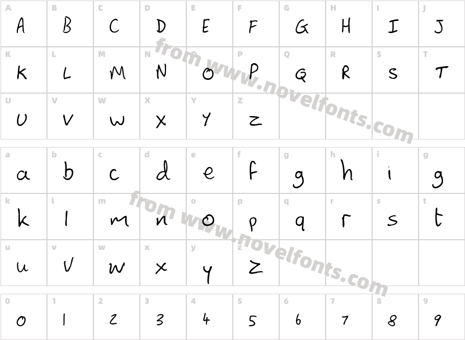 Lewis hand SemiBoldCharacter Map