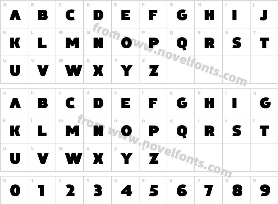Cazon RegularCharacter Map