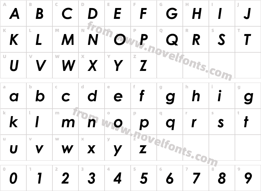 Century Gothic Pro Bold ItalicCharacter Map