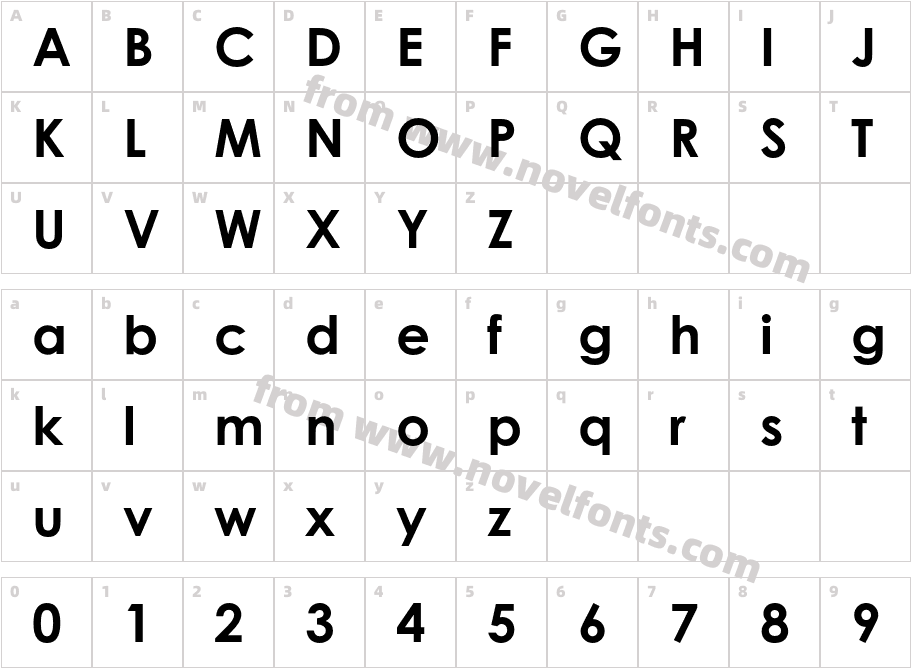Century Gothic Pro BoldCharacter Map