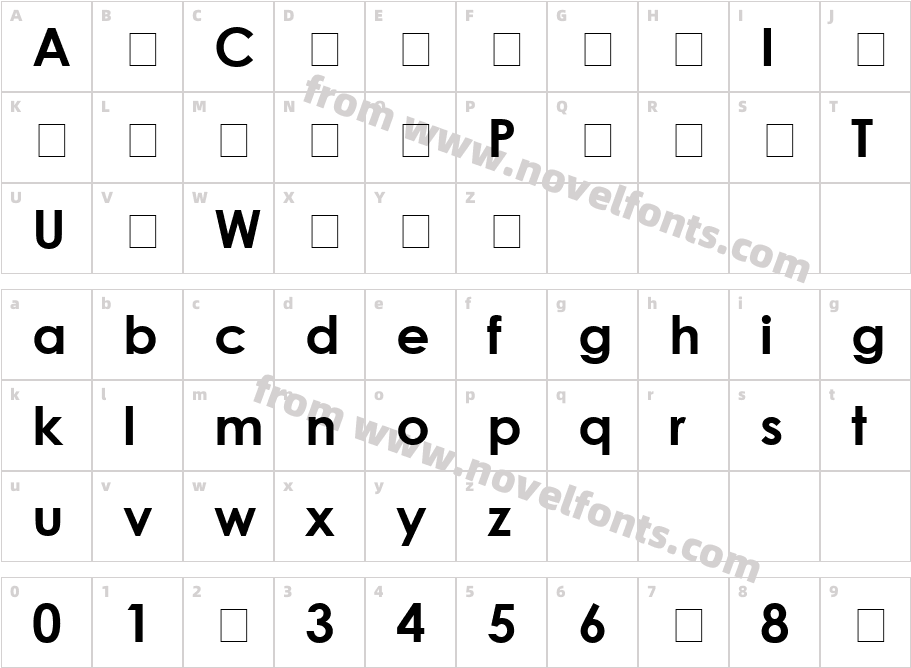 Century Gothic WGL BoldCharacter Map