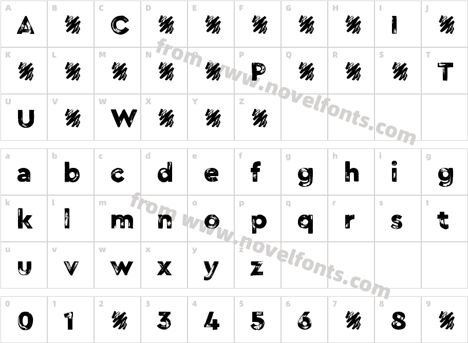Cera Brush Thin BoldCharacter Map