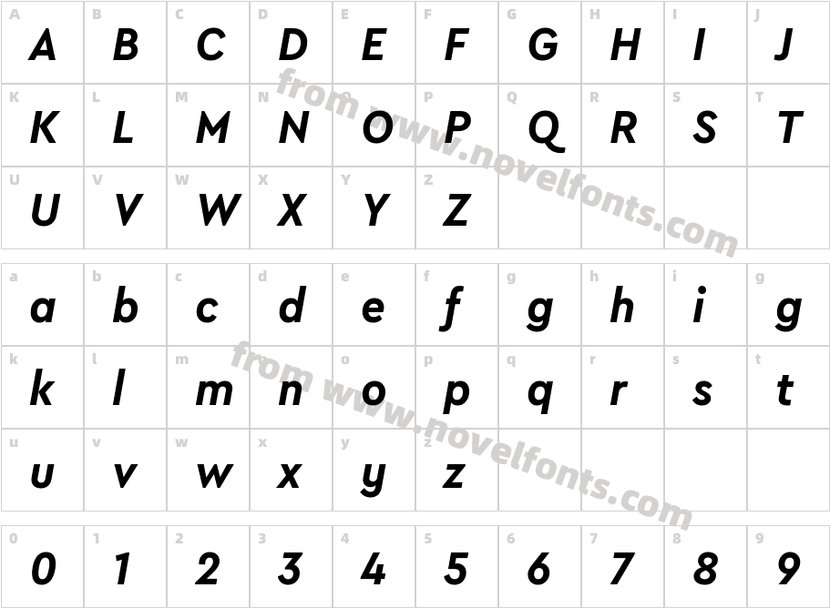 Cera Compact Pro Bold ItalicCharacter Map